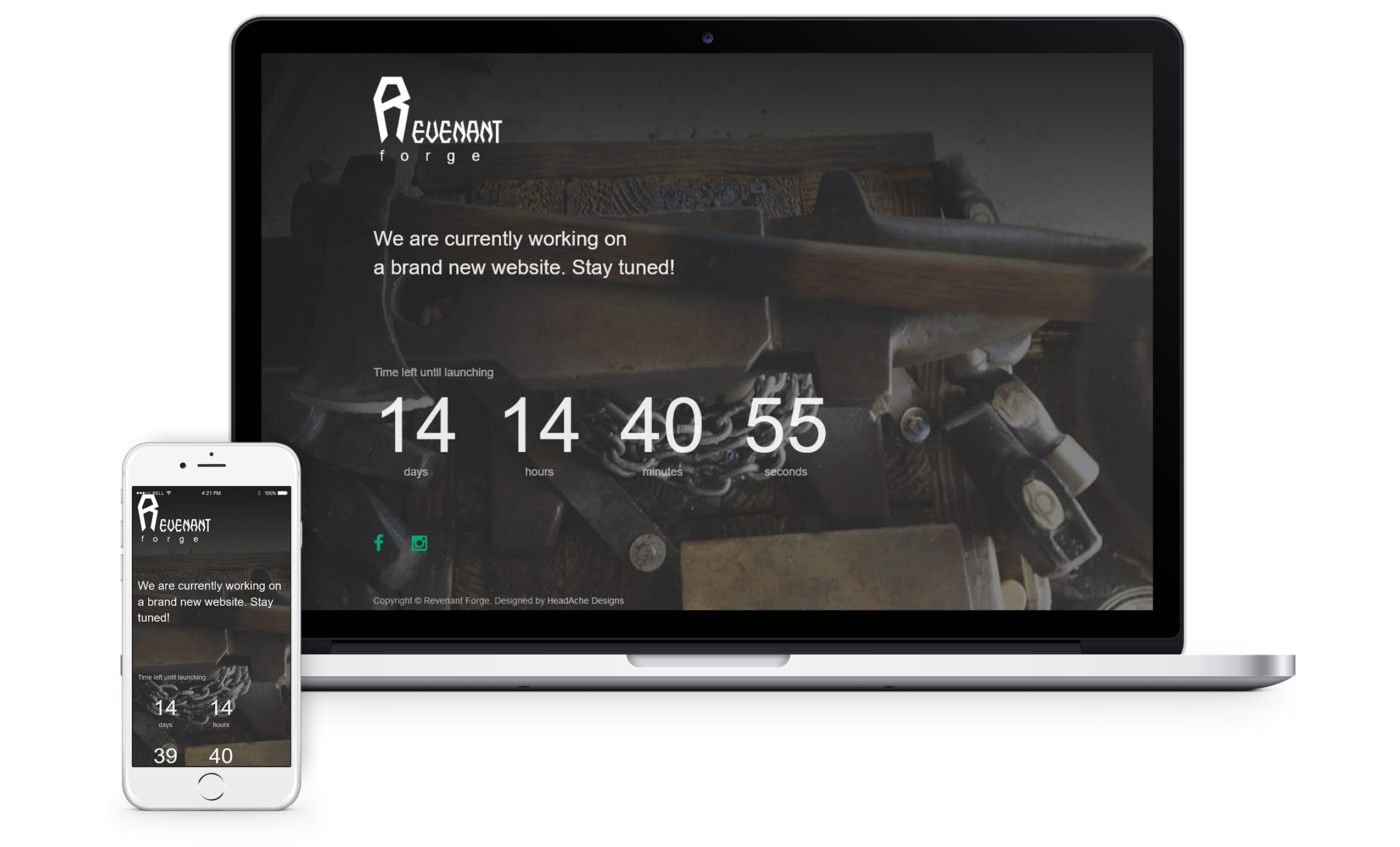 Revenant Forge website design, allegan mi - HeadAche Designs