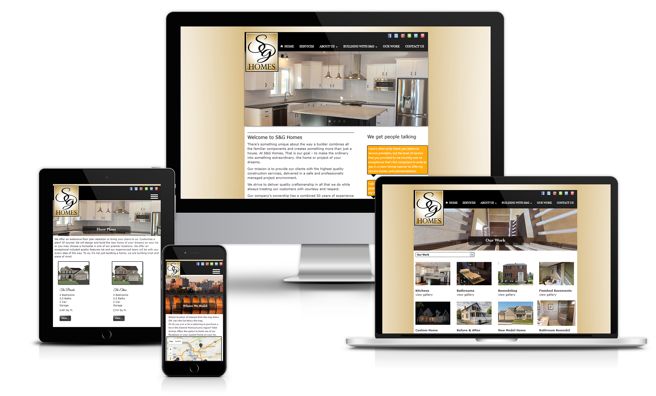S&G Homes, Inc. website design, harrisburg pa home builder - HeadAche Designs