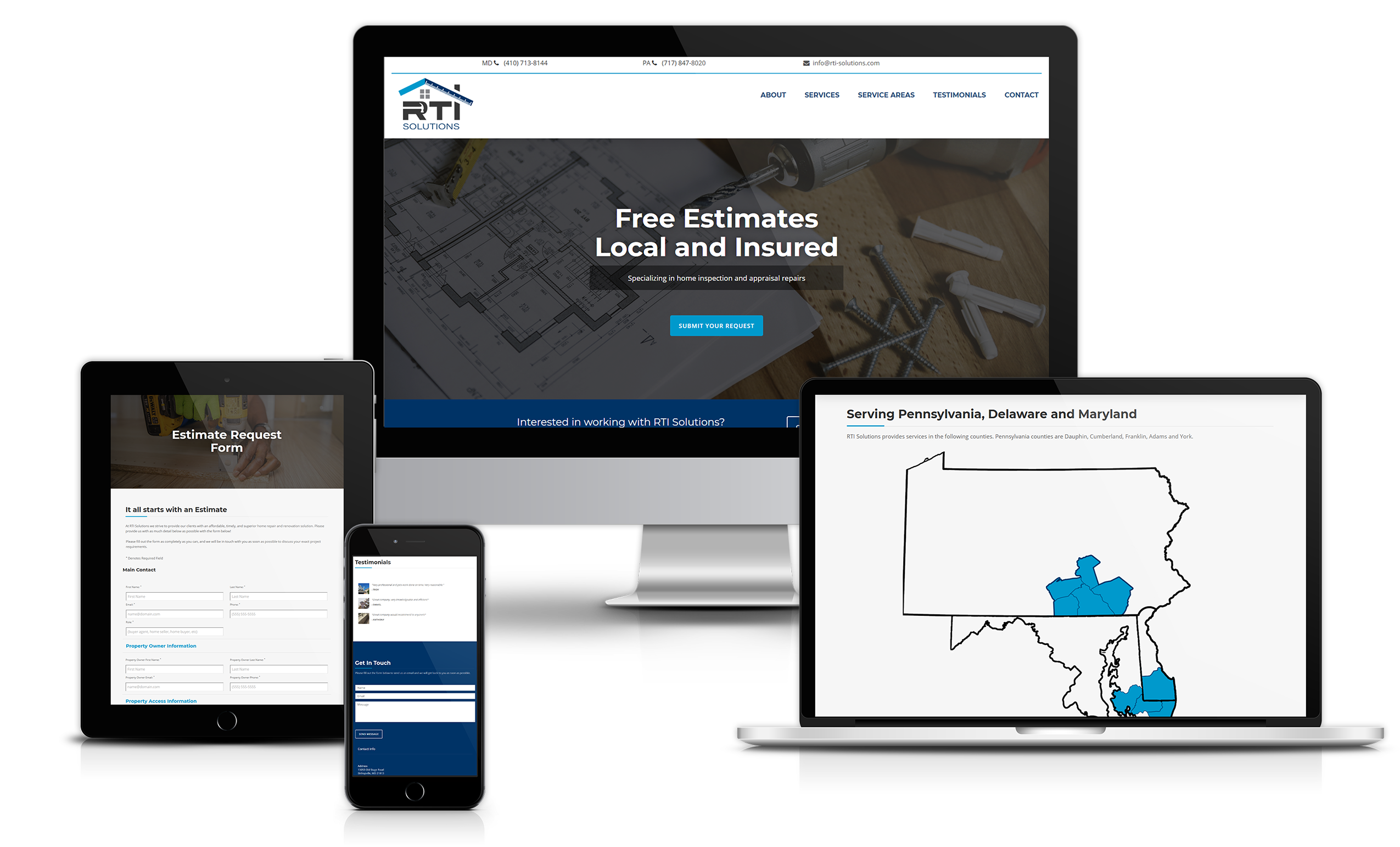 RTI-Solutions, LLC website design, harrisburg pa home builder - HeadAche Designs